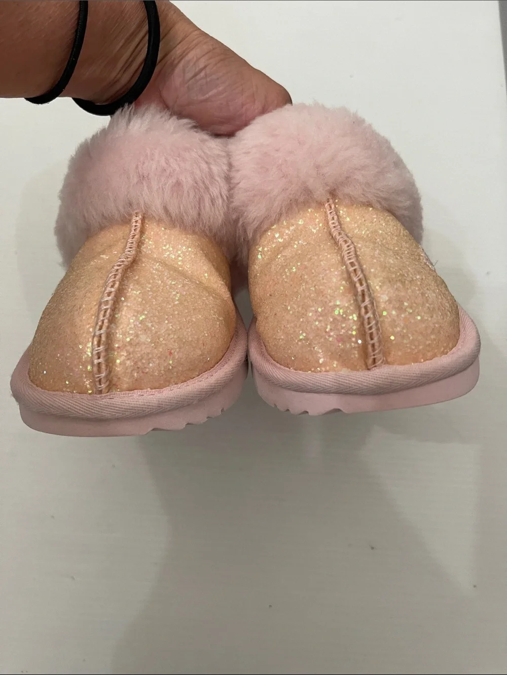 UGG Winter Pink Glitter Slippers Girls Size 3